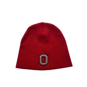 Ohio State Buckeyes Red Knit Beanie Hat Brutus Logo Top of the World Acrylic
